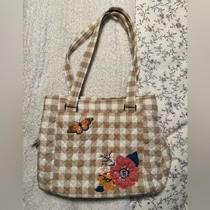 Vera Bradley Multi Compartment Shoulder Bag Peach Blossom Picnic